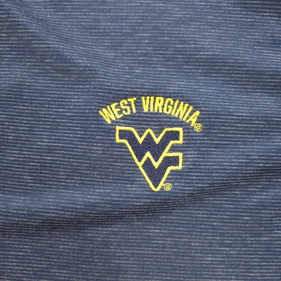 West Virginia Mountaineers Polo Shirt Mens L Blue NCAA Golf Nike DriFit Blade - Picture 3 of 12